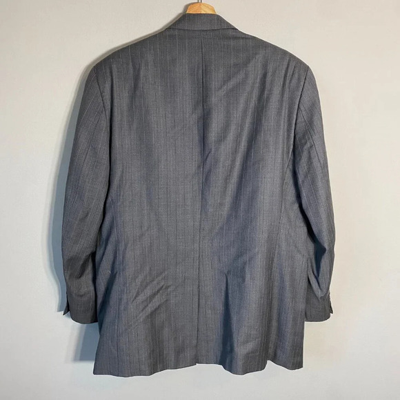 Lauren Ralph Lauren Pinstripe Wool Sport Coat Dinner Jacket Blazer Mens 42R Gray - Picture 9 of 14